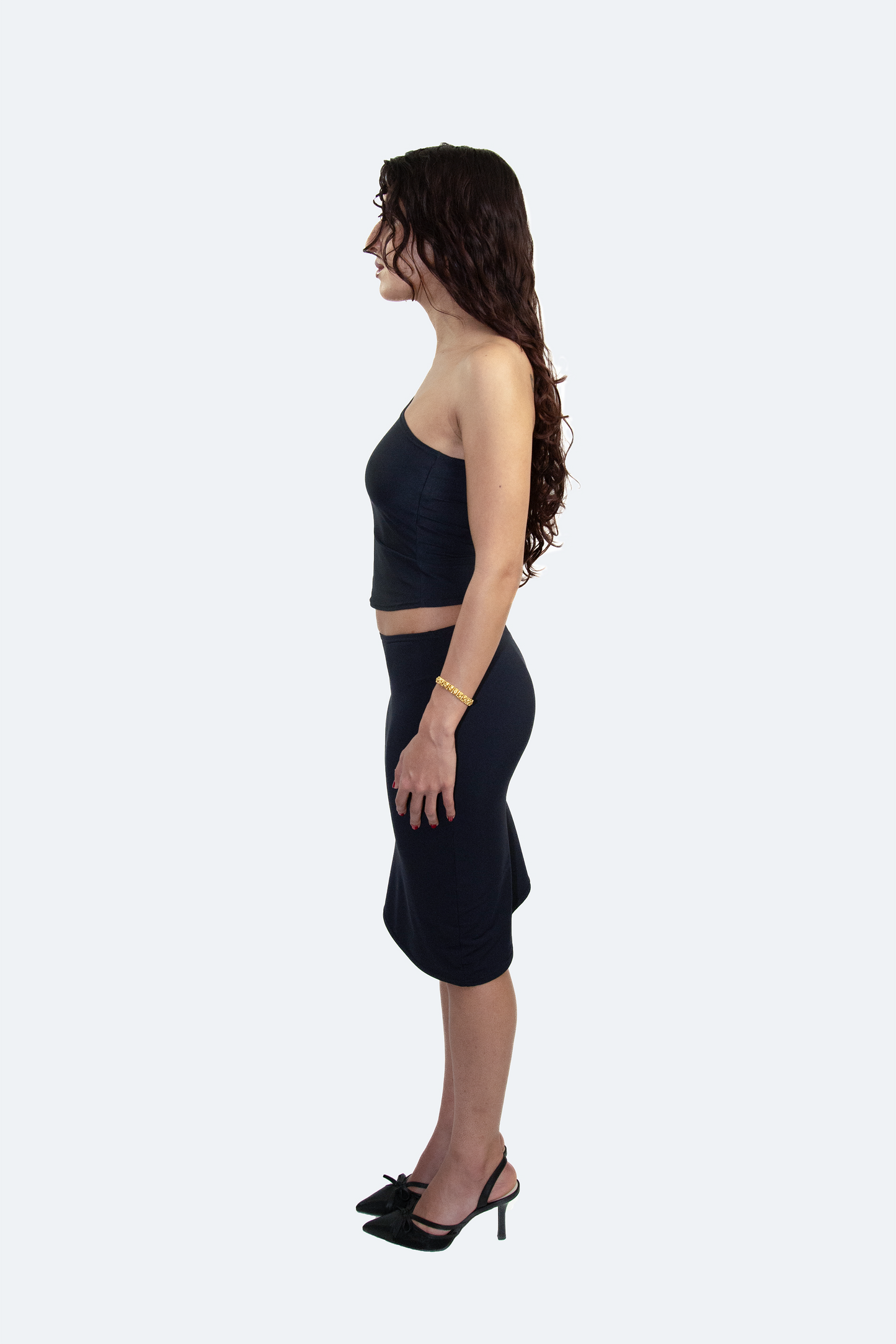 Shoreline Midi Skirt - Obsidian