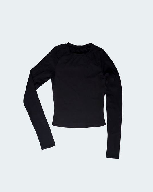 Long Sleeve Baby Tee - Obsidian