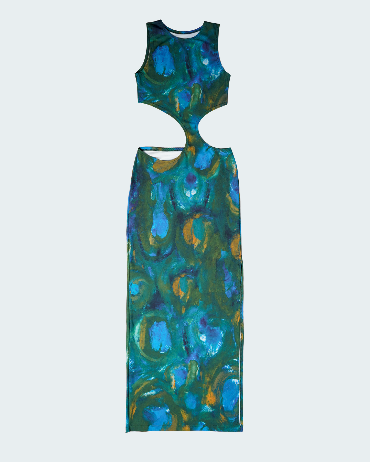 Long Eclipse Cut-Out Gown - Peacock