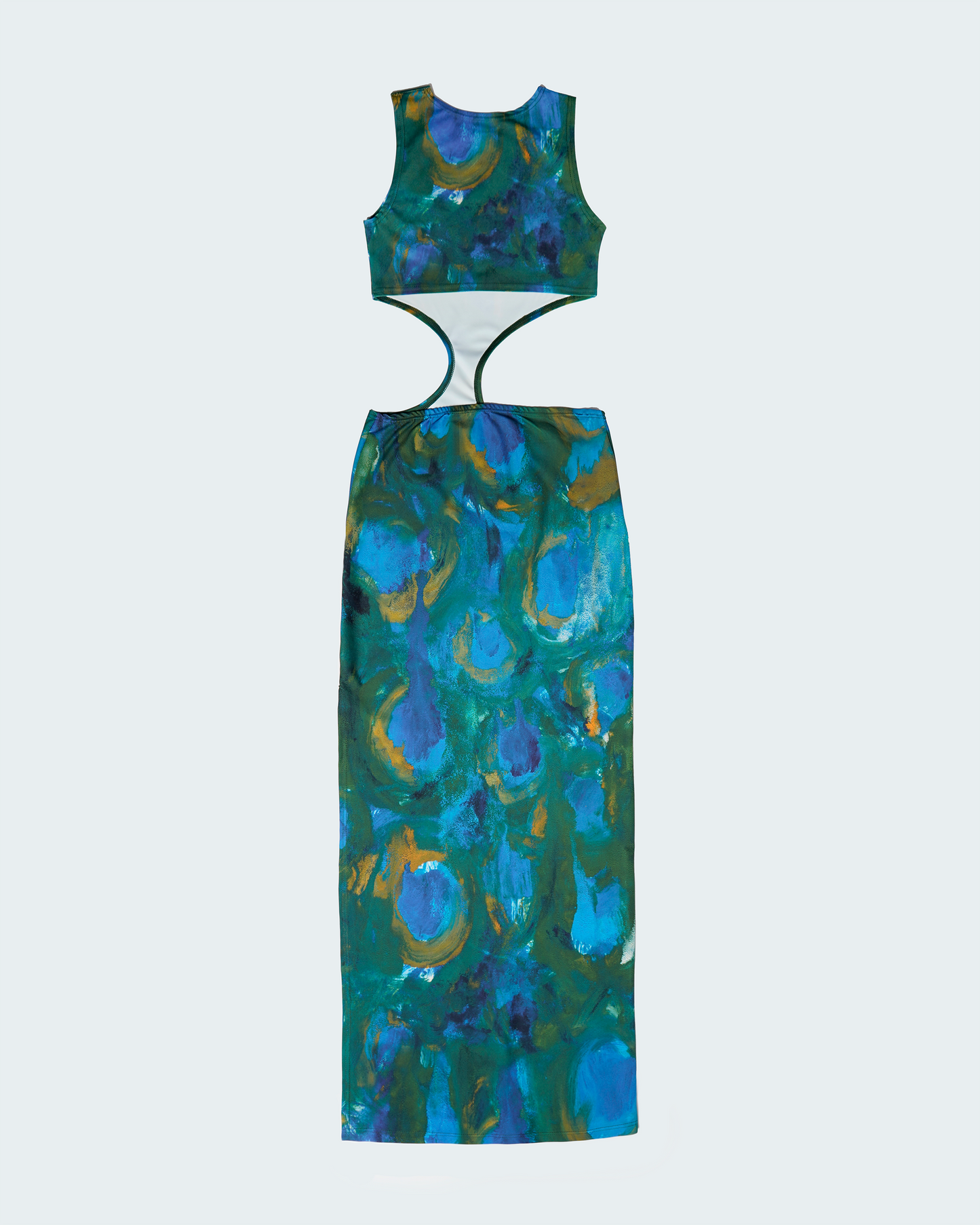 Long Eclipse Cut-Out Gown - Peacock