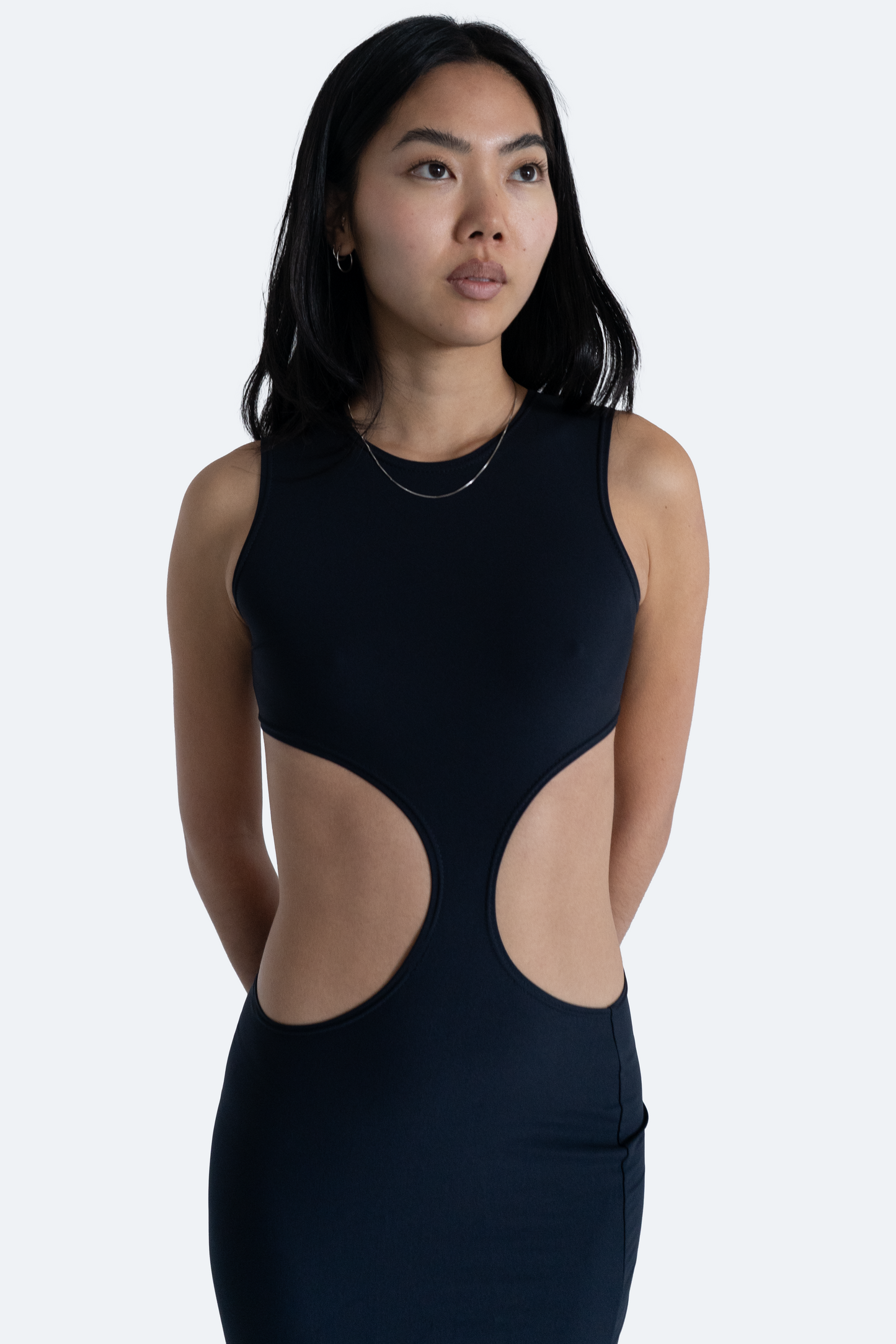 Long Eclipse Cut-Out Gown - Obsidian