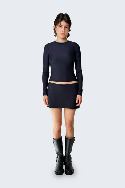 Long Sleeve Baby Tee - Obsidian