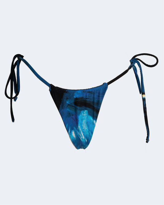 Drawstring Bikini Bottom - Blue Butterfly