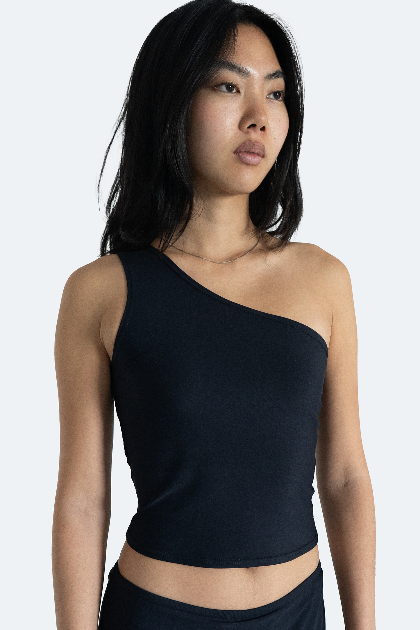 Catalina One-Shoulder Tank - Obsidian
